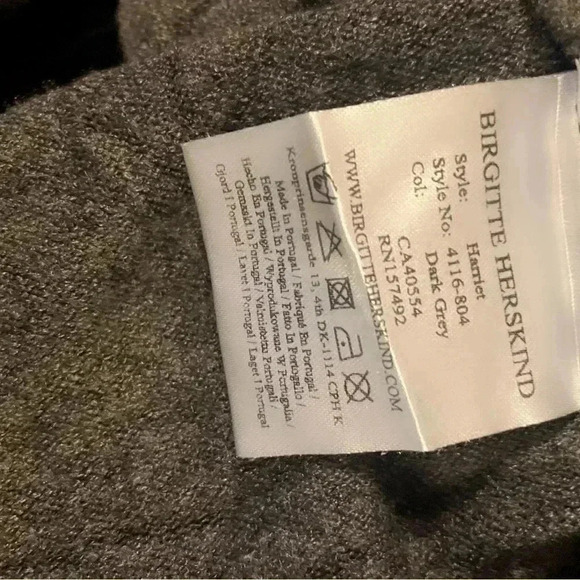 Birgitte Herskind button v neck dark grey midi long sleeve sweater dress M - Picture 5 of 5